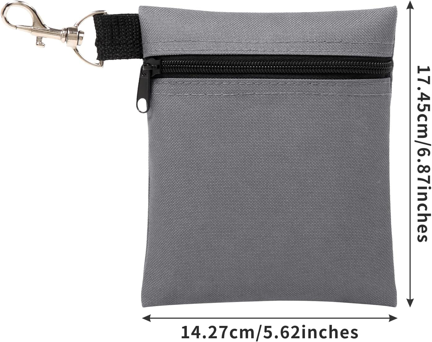 Golf Tee Pouch, 5.62 X 6.87 Inch Professional Zipper Golf Tee/Ball Pouch Bag with Metal Lobster Claw Clip